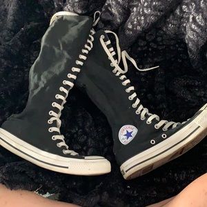 Knee high converse. Black size 8 women.